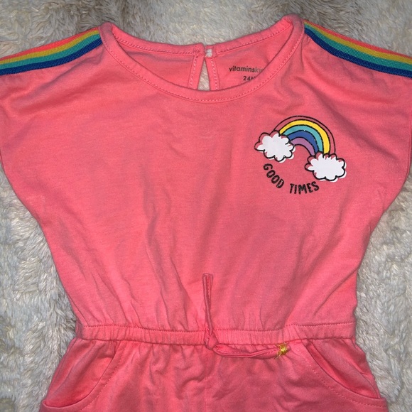 Toddler Girl Pink Romper - Picture 3 of 4